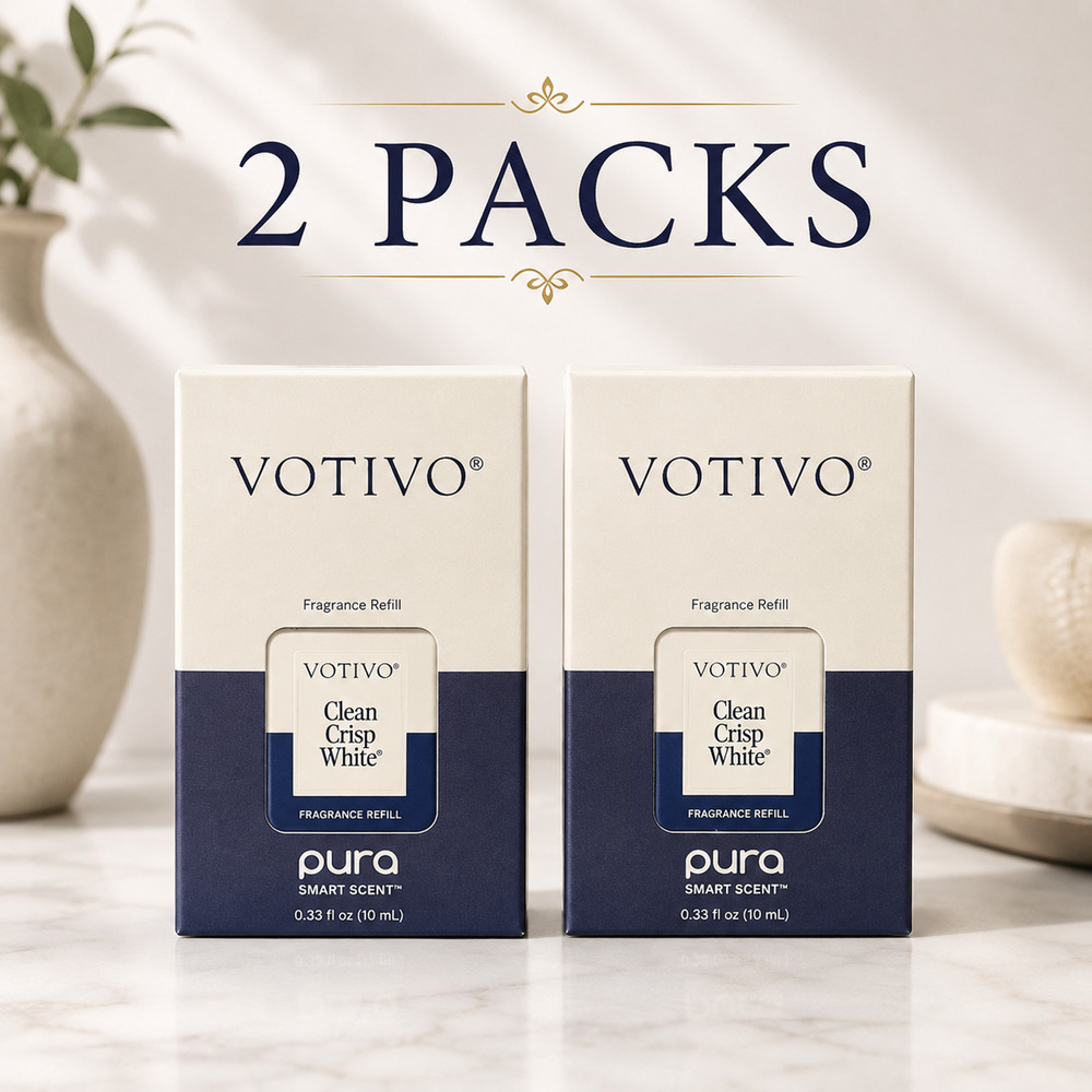 VOTIVO Clean Crisp White Fragrance Refill for Pura Smart Scent 2 Pack